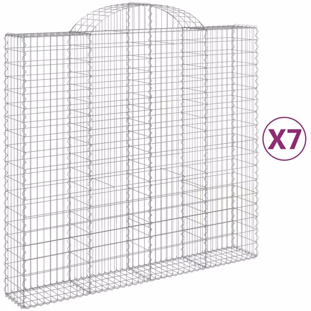 Cesti Gabbioni ad Arco 7 pz 200x50x180/200 cm Ferro Zincato