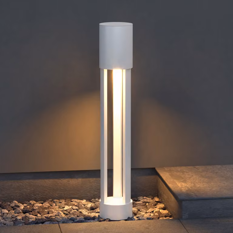 doporro Lampione da Giardino 3000K, Luminoso da Giardino IP65 Paletti Esterni Led 10W ŠÕ12xH70 cm in Alluminio per Giardini, Parchi, Aree Residenziali e Ingressi NeoForge, Bianco Opaco