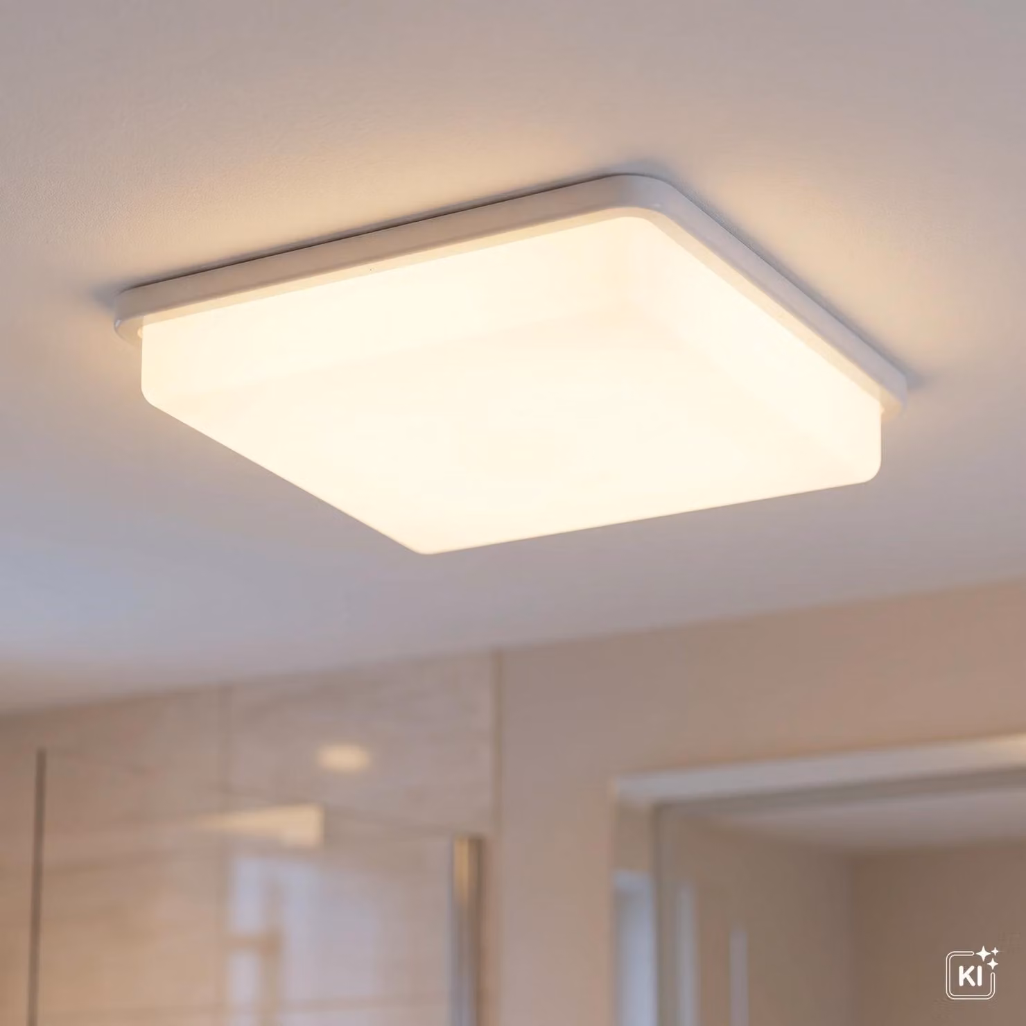 Plafoniera con rilevatore di movimento E27 IP44 L: 25 cm Plafoniera moderna a 2 luci quadrata bianca