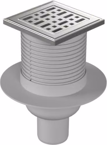 Scarico a filo pavimento in basso D50, collare, griglia in acciaio inossidabile FACE F1 416 L
