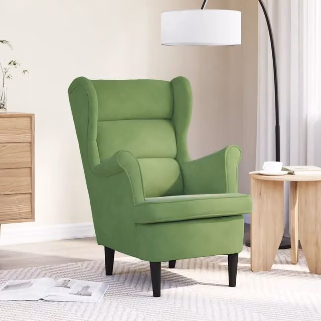 Poltrona moderna in velluto verde vidaXL con braccioli e seduta a vasca