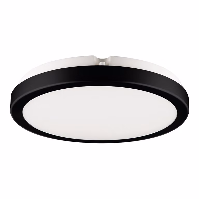 Plafoniera LED rotonda Vera bianco e nero 24W, luce bianca neutra 2600 lm, materiale plastico, dimensioni: 6,3 x 28 x 28 cm, IP65, Eko-Light