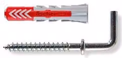 Set di 12 tasselli bimateriale Fischer Duopower 6 C 2 K con gancio medio, colore grigio e rosso – 1
