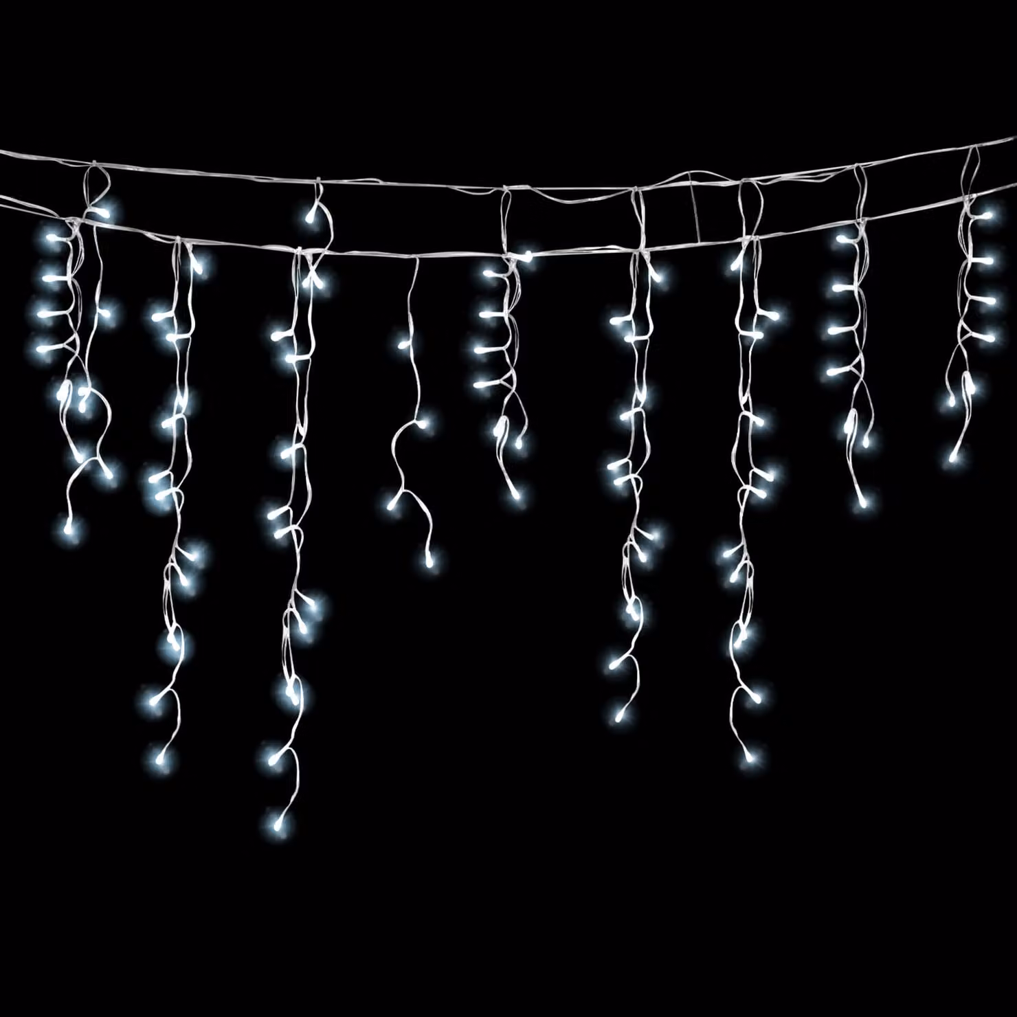 Jopassy 5M LED pioggia di ghiaccio luci fiabesche esterno interno freddo bianco tenda di luce 200 LED ghiaccioli luci di Natale 8 modalità decorazione di Natale giardino festa