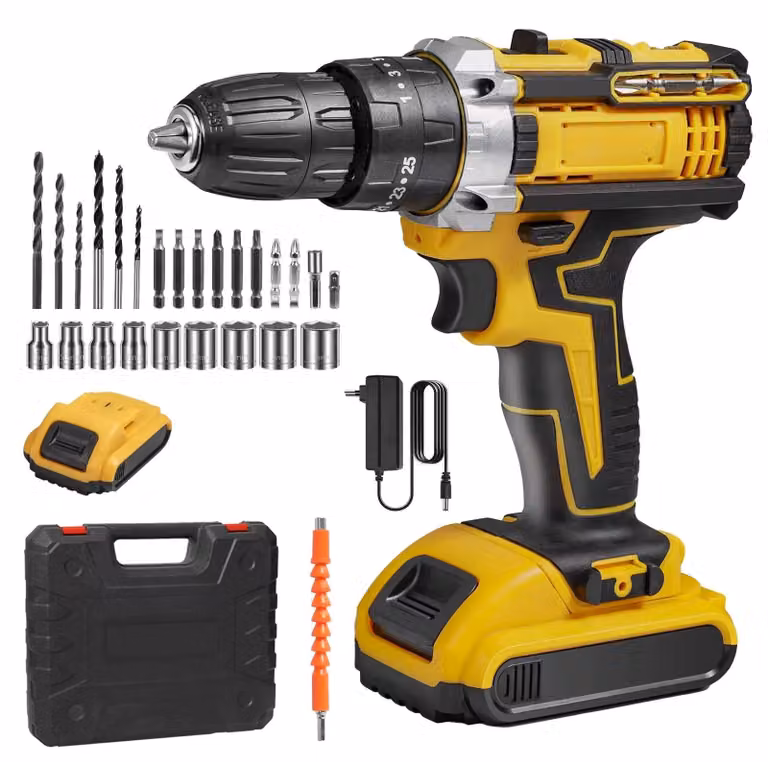Trapano avvitatore a percussione, motore brushless, 25 livelli di coppia, stile A-1, batteria inclusa