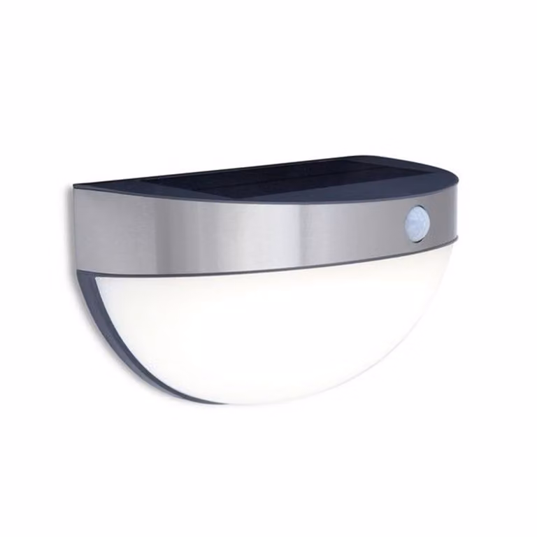 Applique solare a LED con sensore di movimento BUBBLE argento-bianco 2W, luce bianca neutra 200 lm, metallo, dimensioni: 12,6 x 12,5 x 21,8 cm, IP44, Lutec