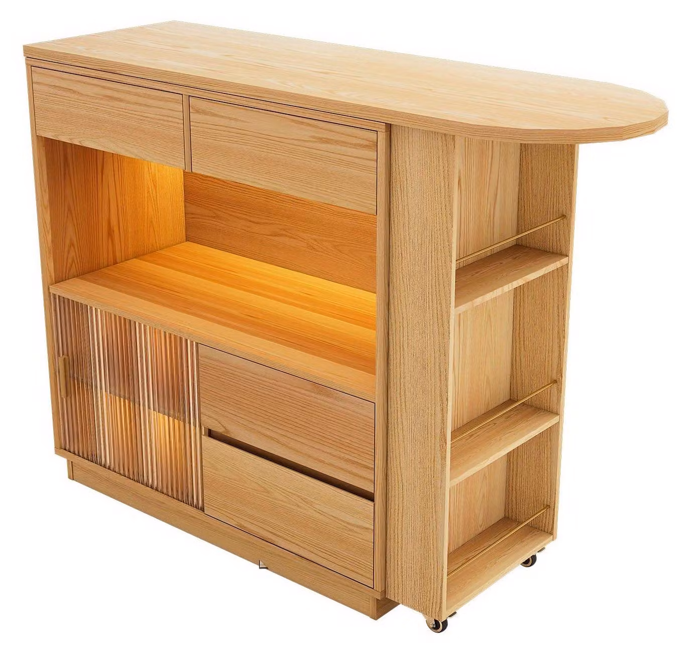 Scrivania - Scrivania ad angolo - Scrivania per computer - Tavolo da lavoro - Scrivania da ufficio - A forma di L - Colore legno naturale