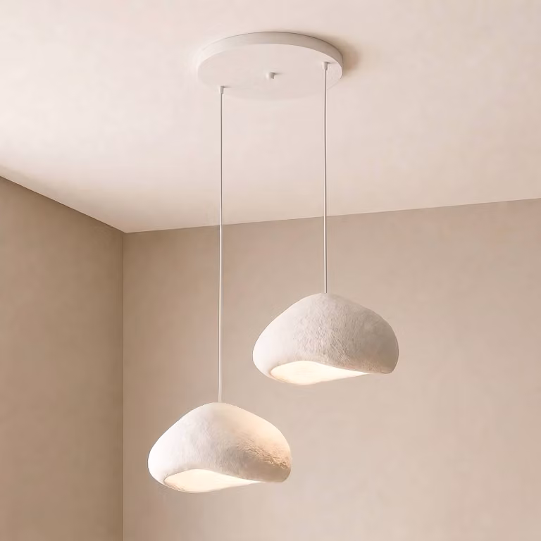 Lampada a sospensione Lora Opviq, dimmerabile, Bianco / Opale, Soggiorno / Sala da pranzo, Plastica, Moderno, Lampada a sospensione