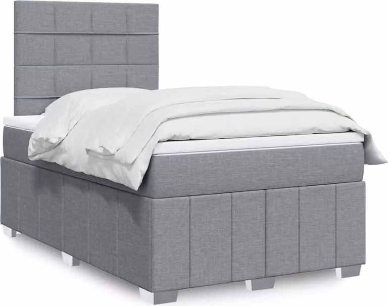 Maison Exclusive - Letto boxspring con materasso Grigio chiaro 120x190 cm Tessuto