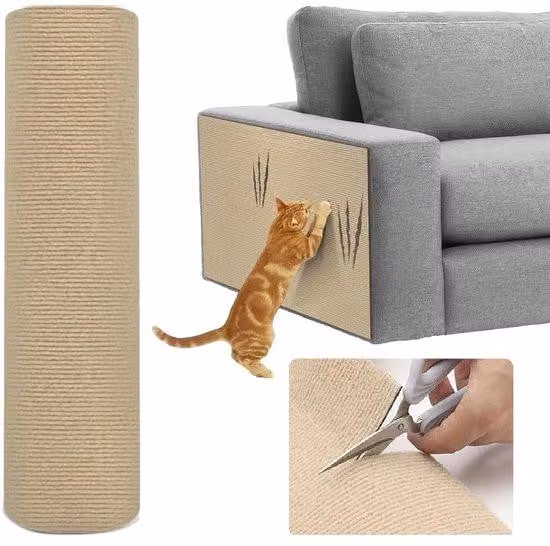 Tappetino per gatti autoadesivo 200 x 40 cm, tappetino per gatti fai da te da fissare alla parete, tappetino per gatti fai da te da tagliare su misura per moquette.