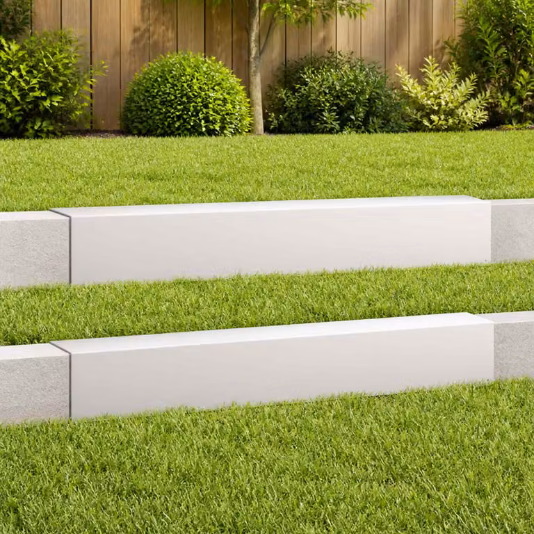 Set di 2 profili di copertura per giardino vidaXL in acciaio, grigio o bianco, L 100 cm x H 20 cm x P 15 cm