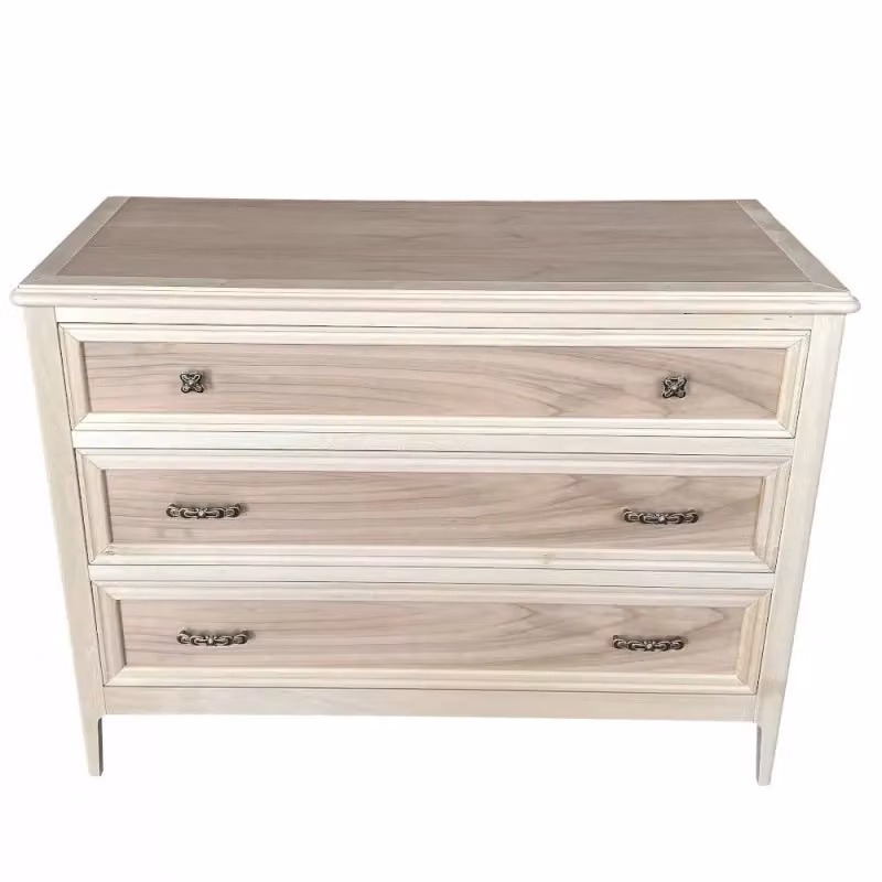 Cassettiera con 3 cassetti in legno massello grezzo Mobili 2G L: 115 cm, P: 50 cm, H: 85 cm – 2