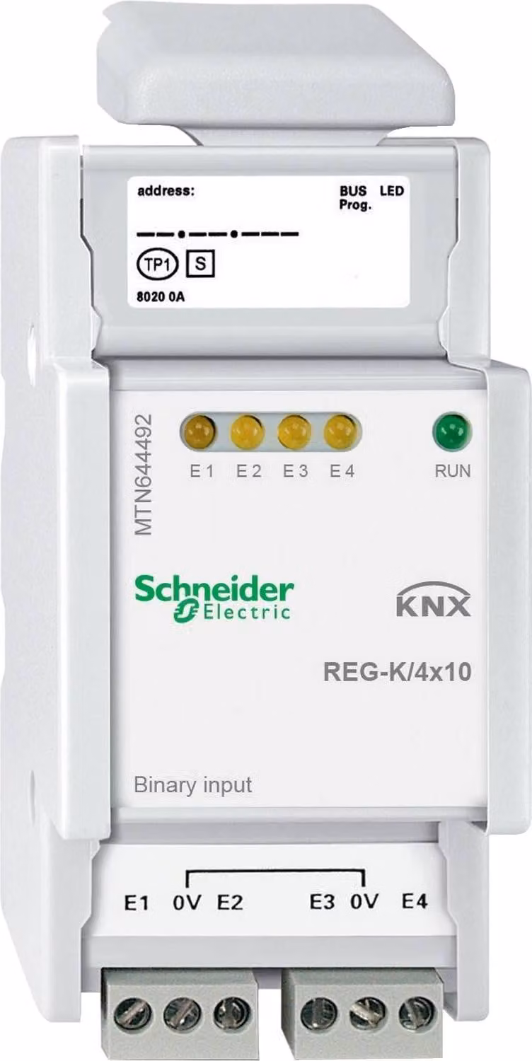 Schneider Electric Ingresso binario REG-K/4x10, grigio chiaro MTN644492