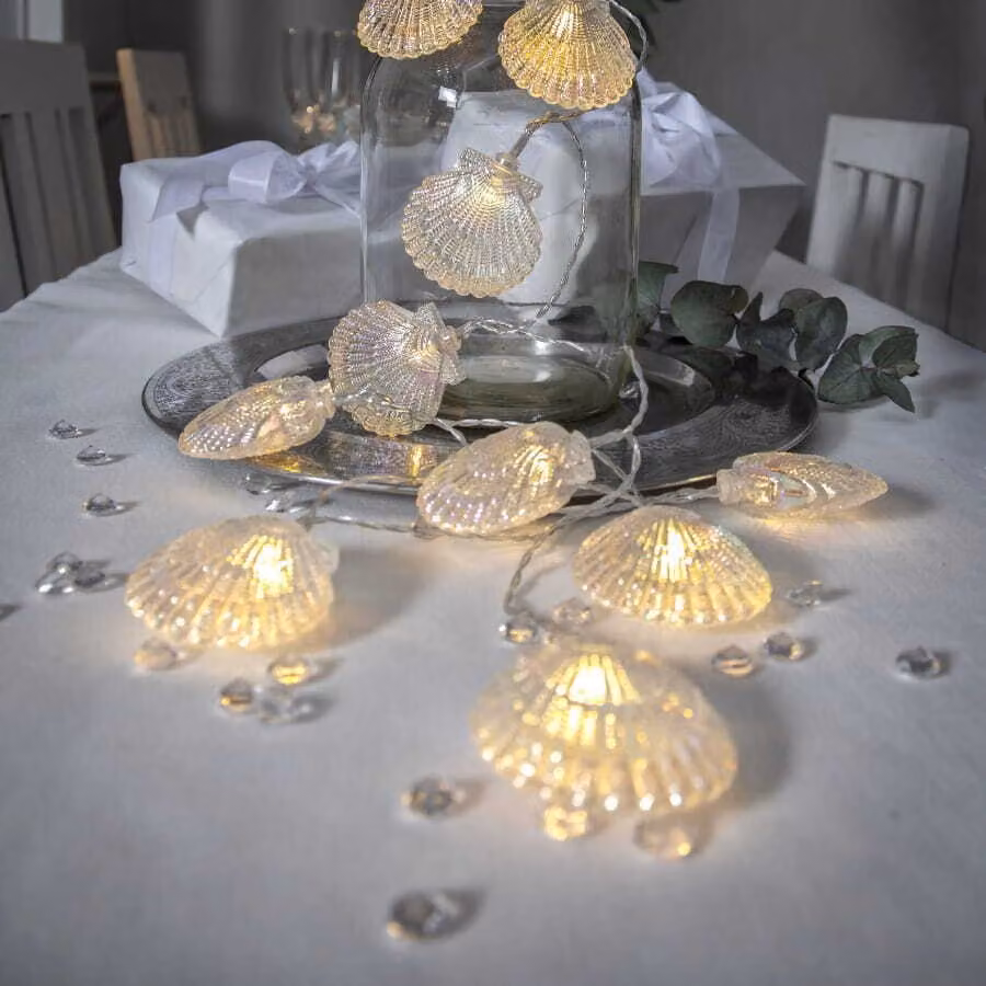 Star Trading Nacy, Catena decorativa luminosa, Perlmuttata, Trasparente, Cloruro di polivinile (PVC), Atmosfera, IP20, 6 ore