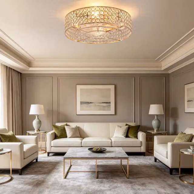 Lampada ventilatore da soffitto con cristalli in oro e pale in ABS, controllo tramite app e telecomando, diametro 60 cm