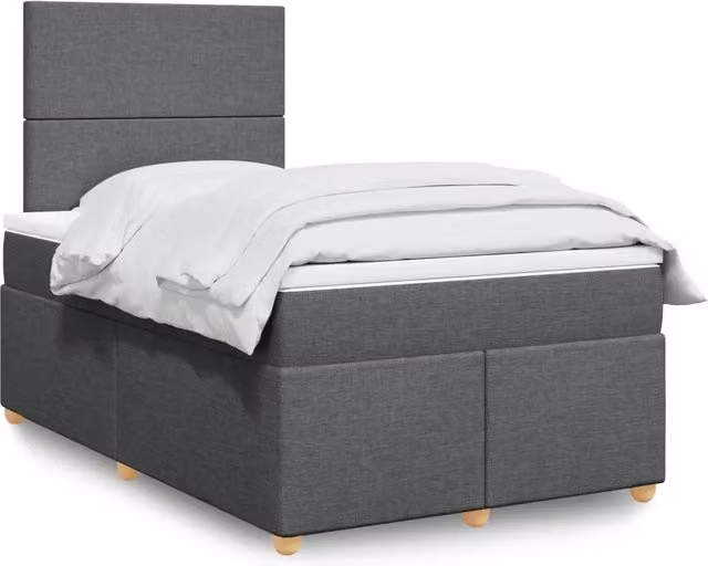 Giroletto a Molle con Materasso Grigio Scuro 120x200 cm Tessuto 3291241