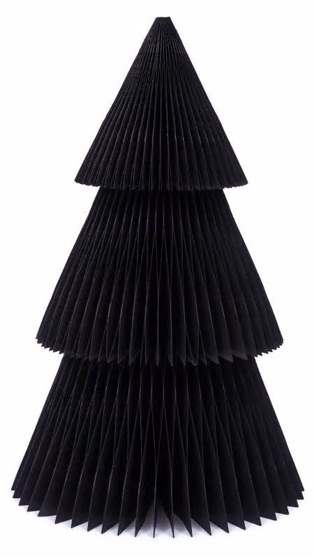 Albero di Natale in cartoncino alveolato, colore nero, altezza 30 cm
