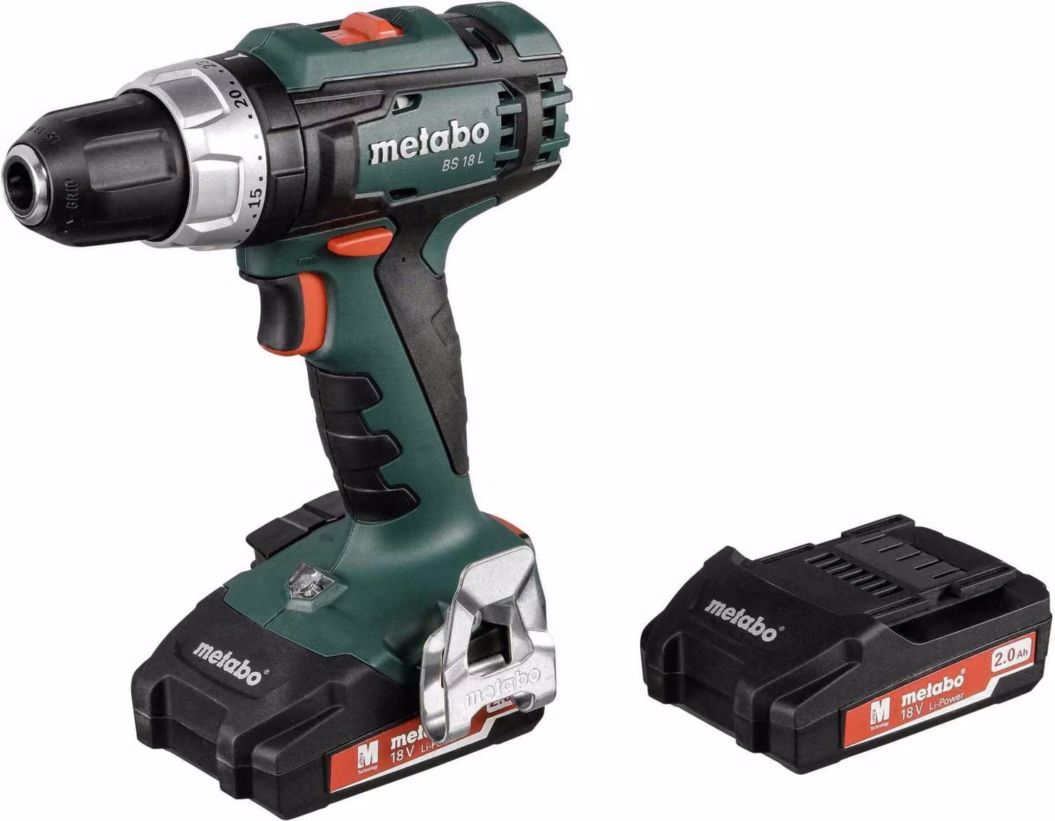 Metabo Bohrmaschine Akku-Bohrschrauber BS 18 L 2 Akkupacks und Ladegerät