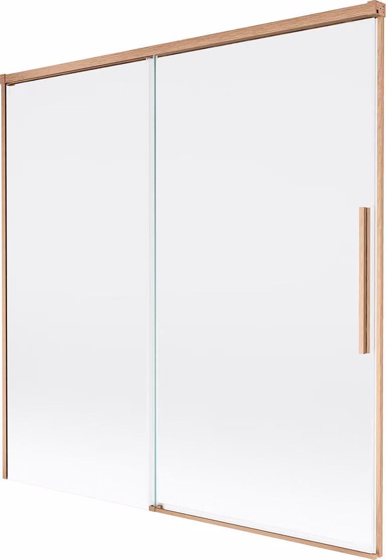 Mexen Rox paravento da bagno con 2 ante scorrevoli 160 x 150 cm, trasparente, rame spazzolato - 8C9-160-001-65-00