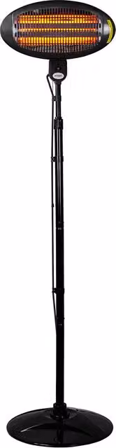 Stufa elettrica Wintem da interno ed esterno da 2000W in metallo nero