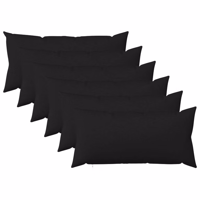 Set di 6 federe vidaXL HEERLEN nere in poliestere, L 70 cm x P 40 cm