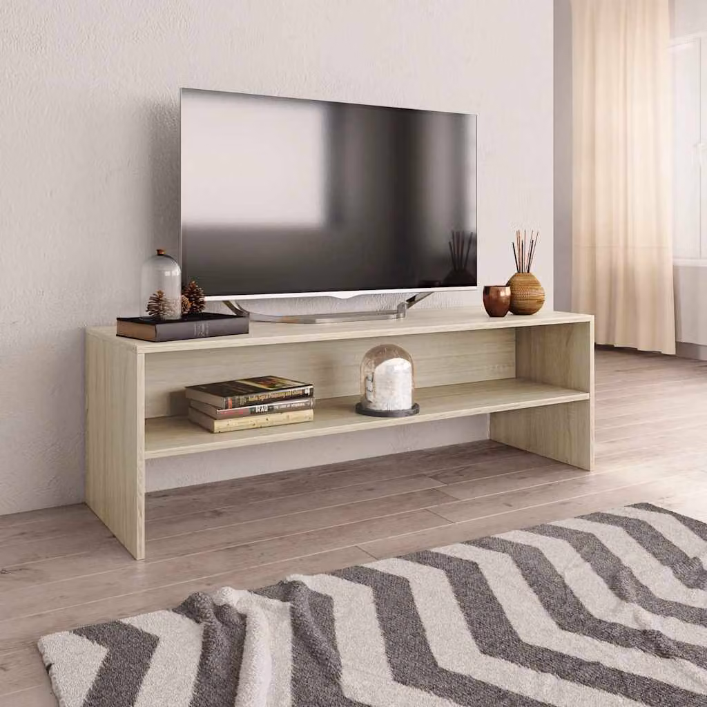 vidaXL Mobile Porta TV Rovere Sonoma in Legno Multistrato, Colore Marrone/Beige, L 120 x P 40 x H 40 cm