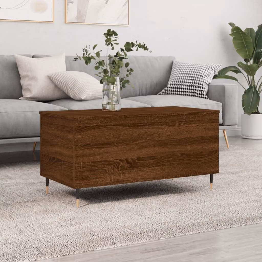 Maison Exclusive - Tavolino marrone effetto rovere 90x44,5x45 cm Materiale ligneo