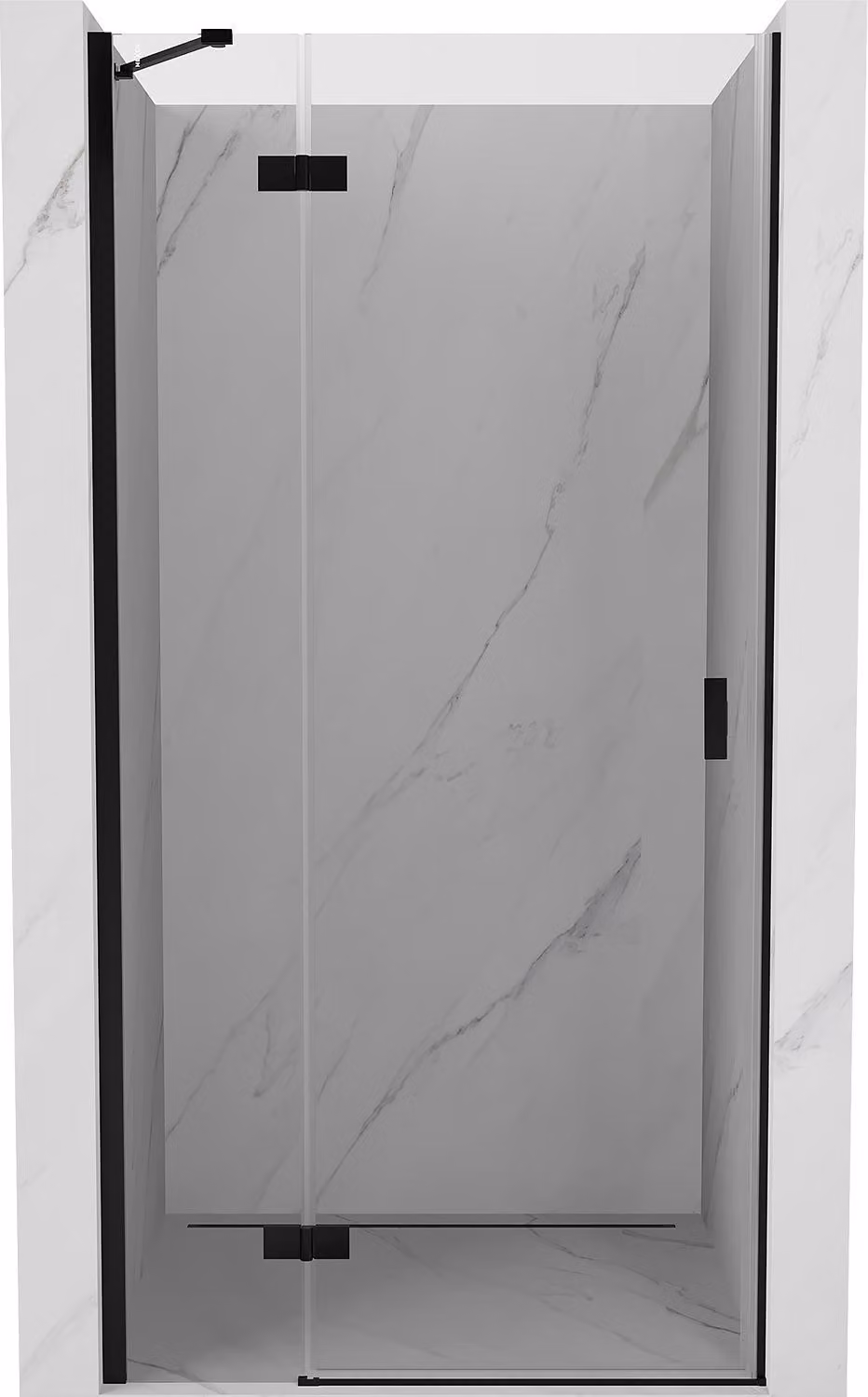 Mexen Mist-H porta doccia battente sinistra 95 cm, trasparente, nero - 8A5-095-000-70-00-L