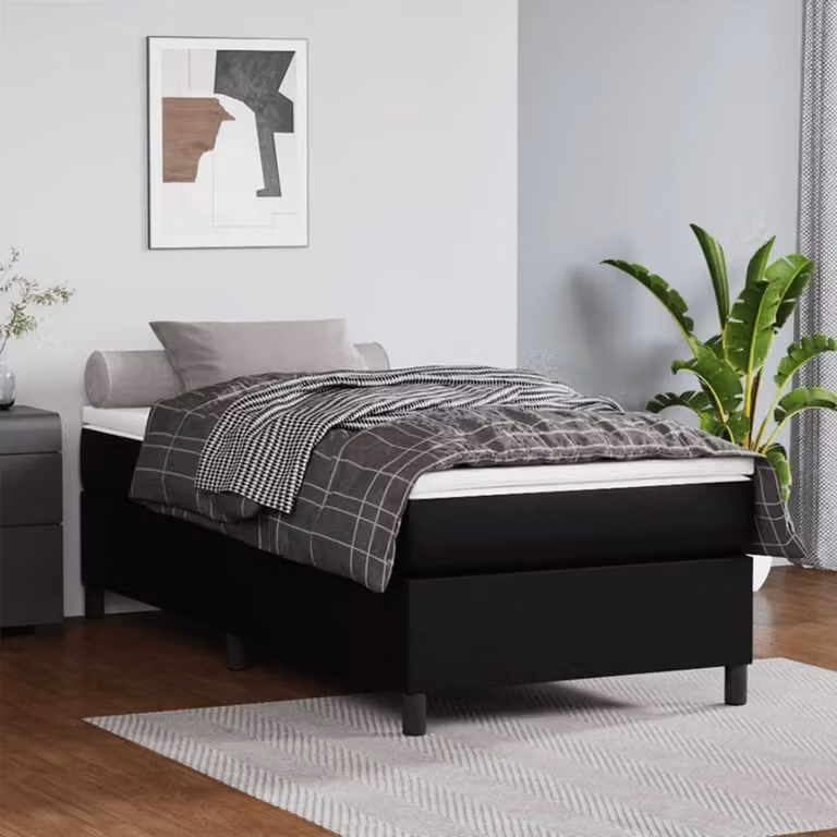 Maison Exclusive - Struttura letto boxspring nera 90x190 cm in ecopelle