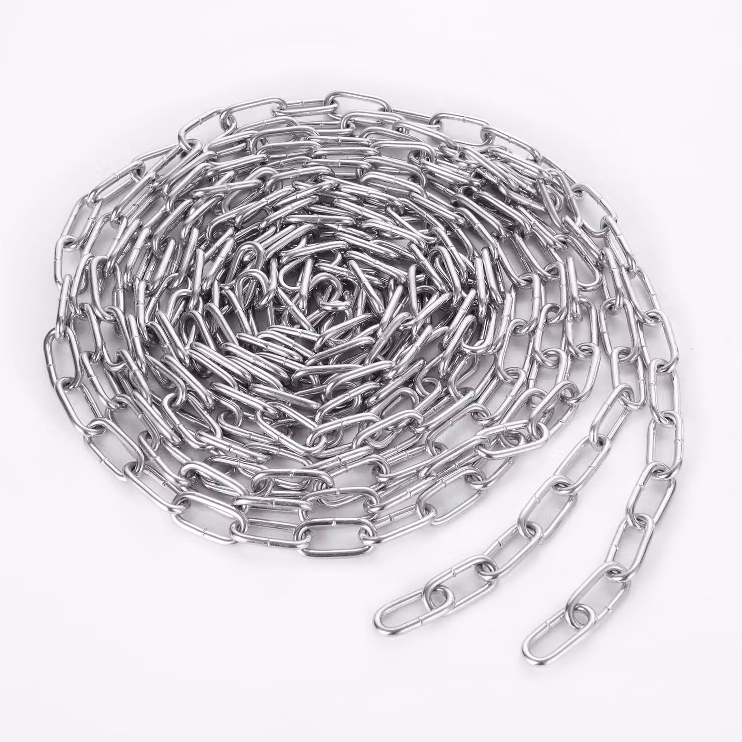 Catena in acciaio zincato, 5 metri, 3 mm, set da 2 per fissaggi leggeri