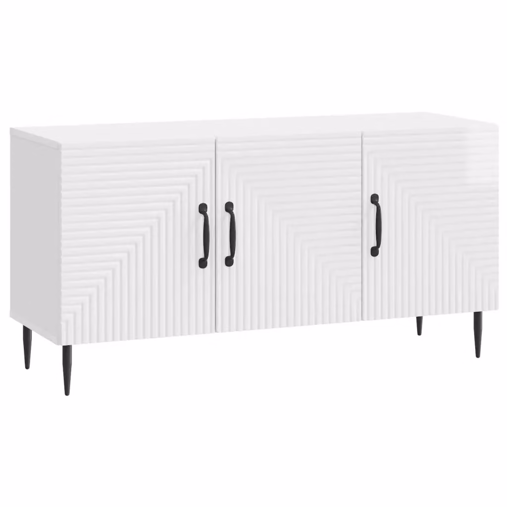 Mobile TV moderno Design In bianco lucido L: 99 cm, P: 34,5 cm, H: 50 cm – 2