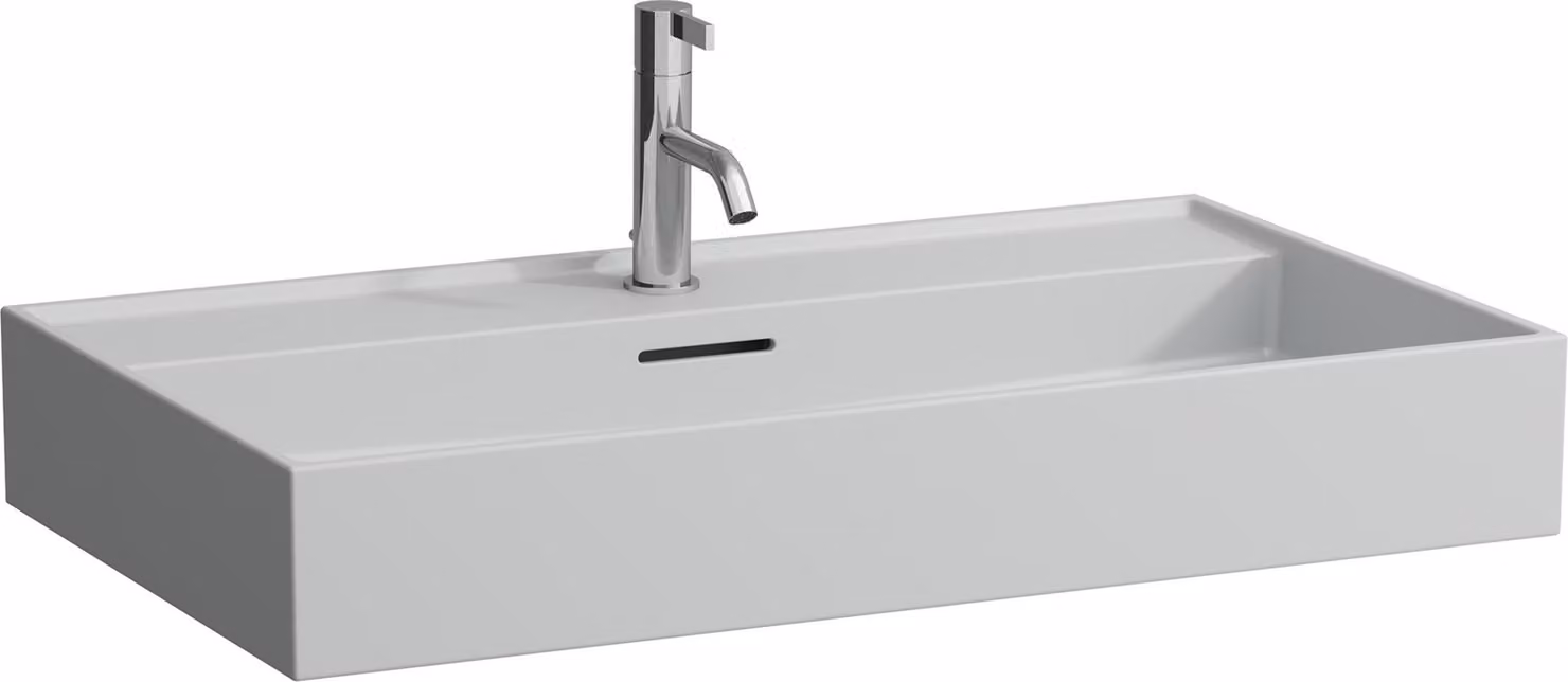 LAUFEN Kartell lavabo à encastrer, 1 trou pour robinet, avec trop-plein, 800x460mm, H8103367591041, H8103367591041
