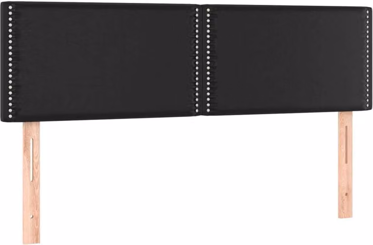 Testiera Nera 144x5x78/88 cm in Pelle finta