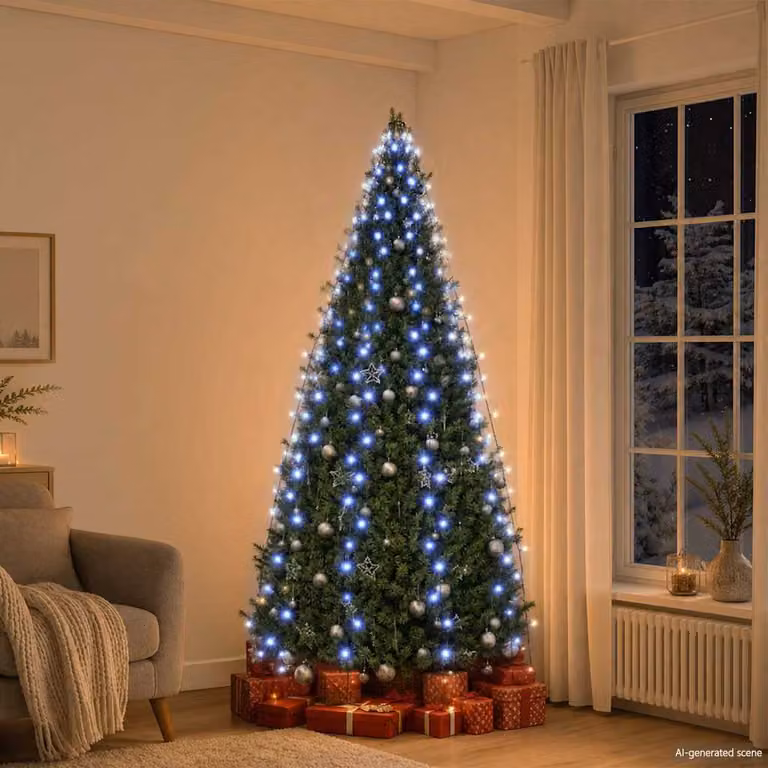 Rete di luci natalizie vidaXL con 250 LED blu da 250 cm