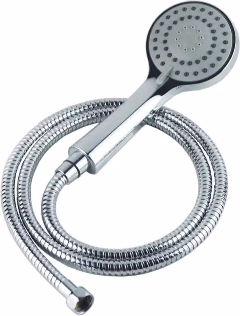 Doccetta con tubo flessibile - 3 modalità di getto - Soffione a risparmio idrico con funzione anticalcare - Tubo flessibile in acciaio inox da 1,5 m - Cromo argento