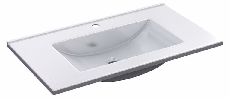 Lavabo >Keramik 80< bianco, Vetroceramica - 81,5x18x46 cm (LxAxP)