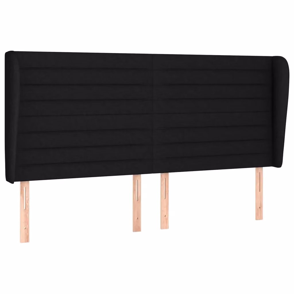 Testiera ad orecchio Design Mania in tessuto nero L: 203 cm, P: 23 cm, H: 118/128 cm – 2