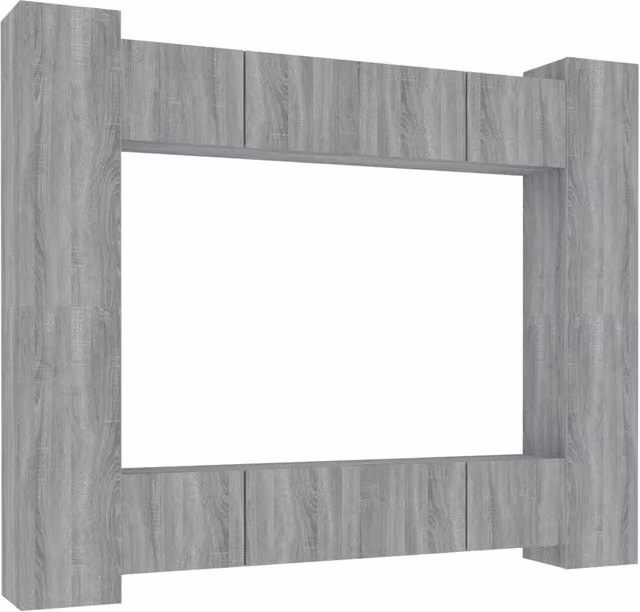 Set Mobili Porta TV 8pz | Armadietto TV | Mobile Porta TV Grigio Sonoma in Legno Multistrato