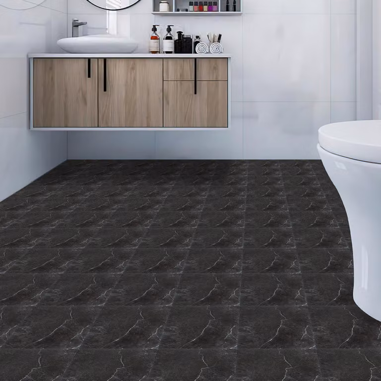 Jopassy PVC laminato pavimento in laminato vinilico listoni decorativi autoadesivi nero con motivo circa 4m²