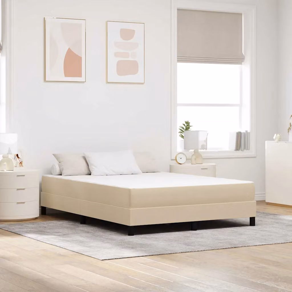 vidaXL Materasso con Molle Insacchettate in Tessuto Verde e Beige L: 160 cm, P: 200 cm, H: 20 cm