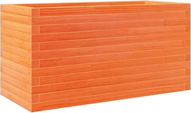 Fioriera in legno massello di pino marrone per giardino e orto, L 90 cm x P 40 cm x H 45,5 cm