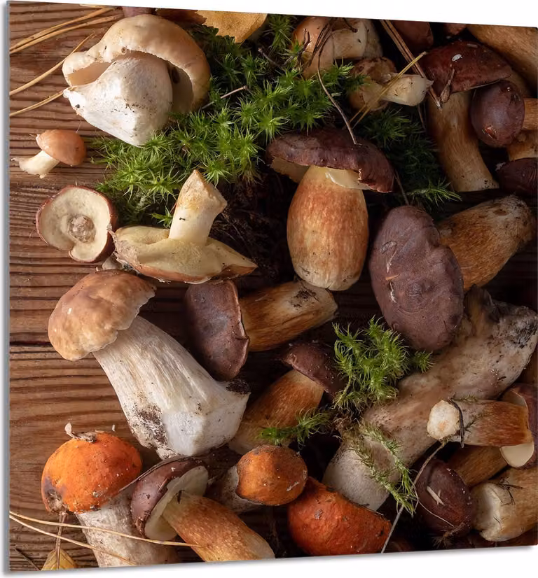 PIATTO IN VETRO PER CUCINA 60x65 Funghi