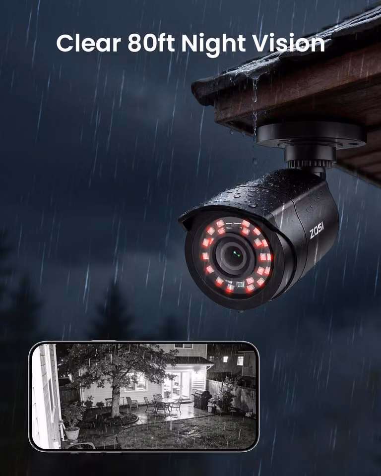 Telecamera di sicurezza a 8 canali, cablata - Risoluzione 1080p - Sensore da 2 MP - Sistema di videosorveglianza per interni ed esterni