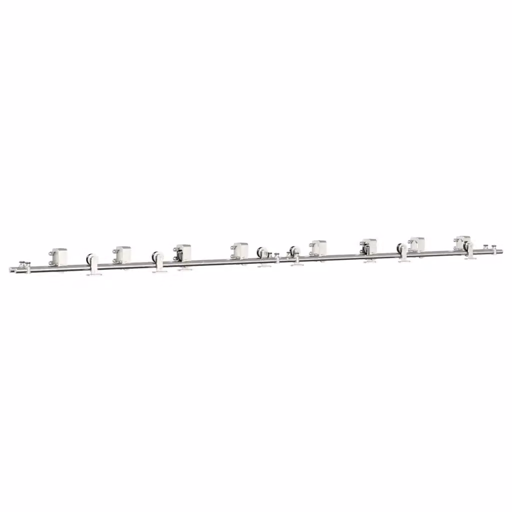 Kit Binari per Porta Scorrevole vidaXL in Acciaio Inossidabile Argento 366 cm