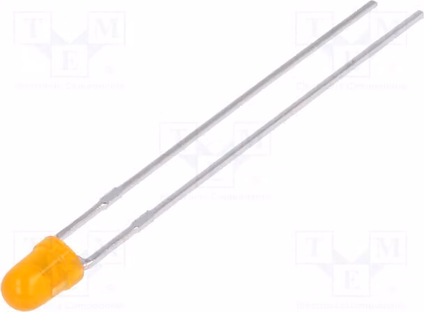 5 LED, 500÷1100 mcd, 50°, montaggio a foro passante (THT), 3 mm. Quantità: 2. Codice prodotto: L-7104SED. Diodi LED, 3 mm, arancioni