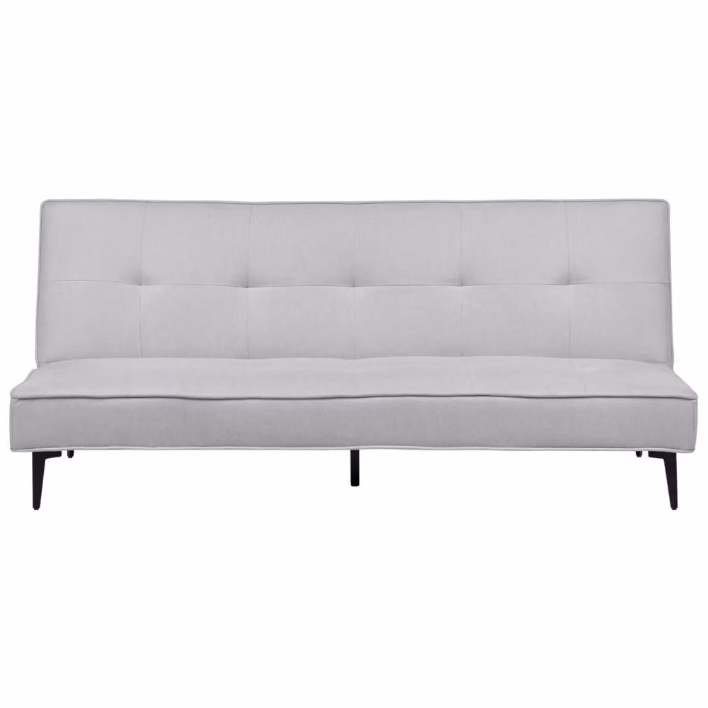 Divano letto Beliani in tessuto grigio con funzione click-clack e poggiatesta regolabile, design minimalista per soggiorno, L: 191 cm, P: 83 cm, H: 90 cm – 2