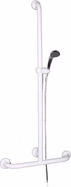 Goman maniglia inox con saliscendi doccia bianco