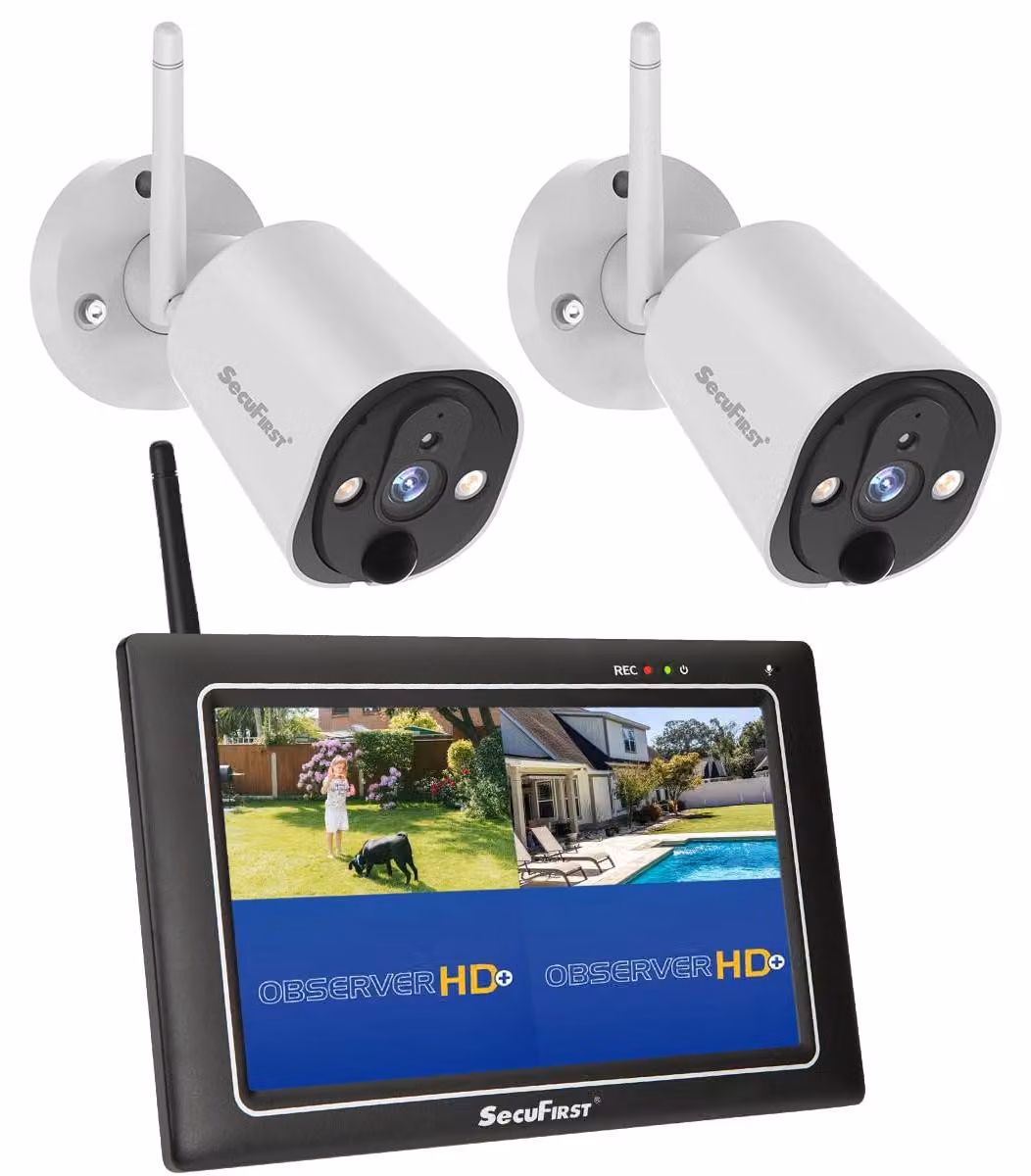 Kit di telecamere di sicurezza per esterni - 2K, 3MP, wireless - Monitor da 7 pollici - Adatte per interni ed esterni