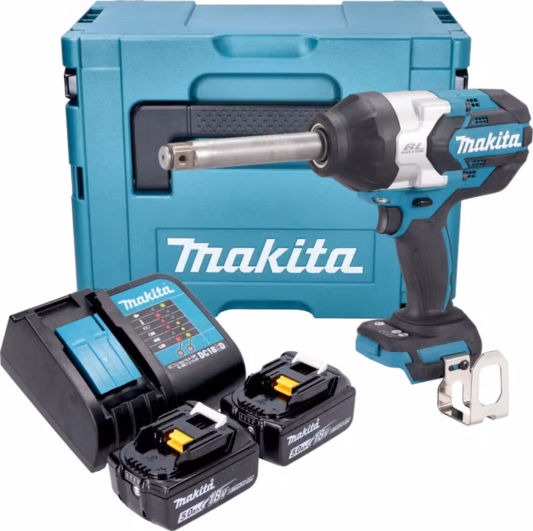 Avvitatore a impatto a batteria Makita DTW 1005 STJ 18 V 1360 Nm 3/4" Brushless + 2x batteria 5,0 Ah + caricabatteria + Makpac