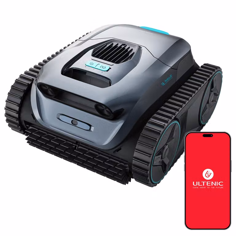Ultenic Pooleco 30 Robot Piscina Senza Fili, Pulizia Fondo, Pareti e Linea d'Acqua, Autonomia 180 min, Aspirazione 20.818 L/h, Filtro 180 μm, App